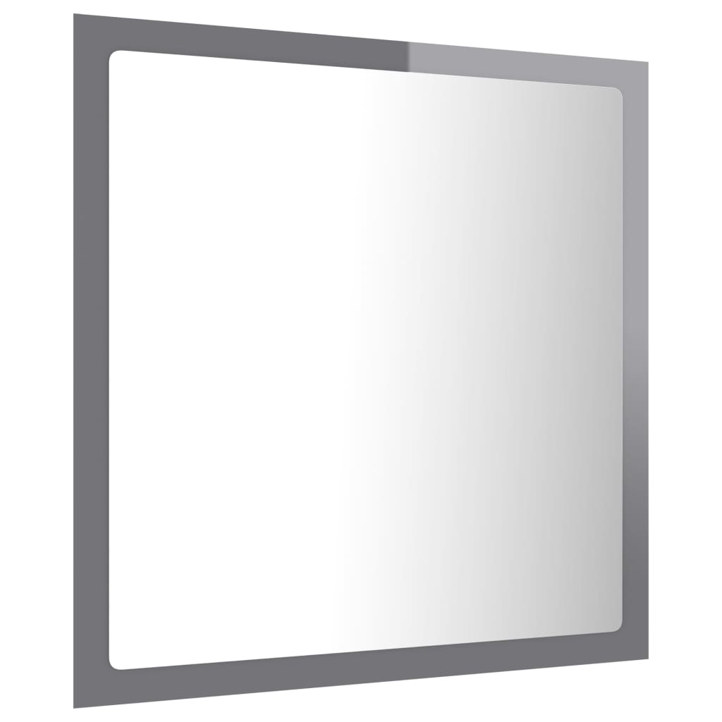Badkamerspiegel LED 40x8,5x37 cm acryl hoogglans grijs