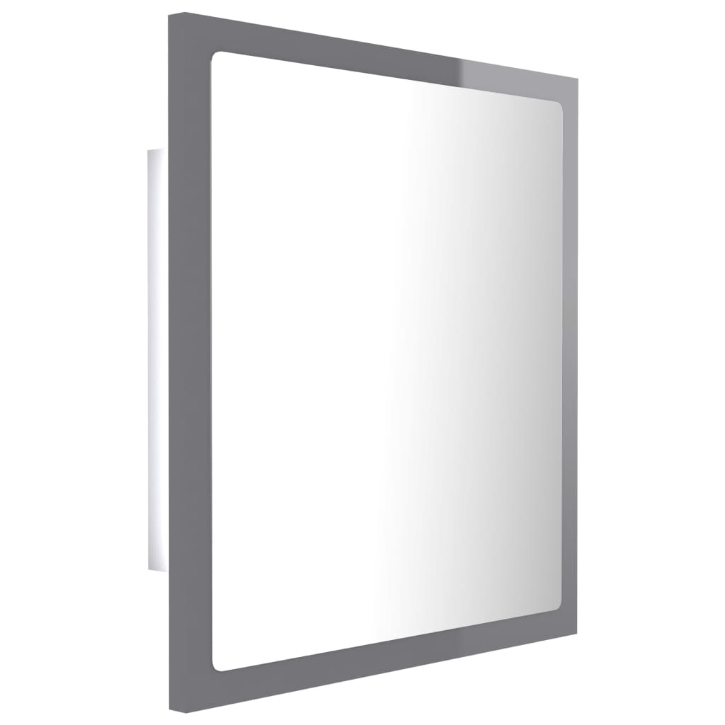 Badkamerspiegel LED 40x8,5x37 cm acryl hoogglans grijs