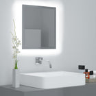 Bathroom Mirror LED 40x8.5x37 cm Acrylic High Gloss Grey