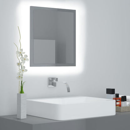 Badkamerspiegel LED 40x8,5x37 cm acryl hoogglans grijs