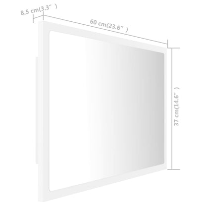 Badkamerspiegel Led 60X8,5X37 Cm Acryl Wit