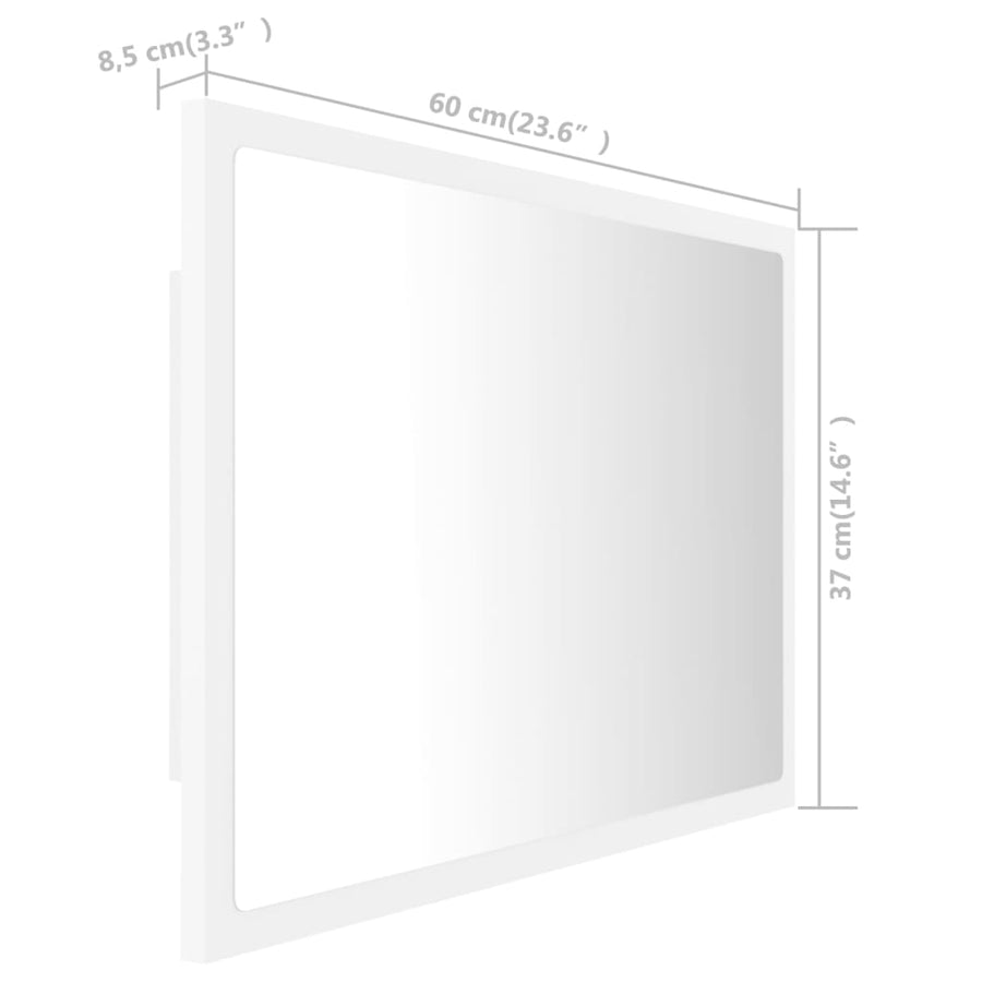 Badkamerspiegel Led 60X8,5X37 Cm Acryl Wit