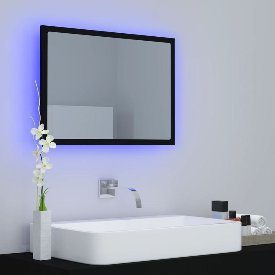 Badkamerspiegel Led 60X8,5X37 Cm Acryl Zwart