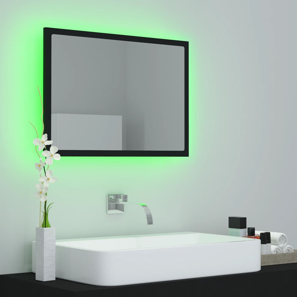 Badkamerspiegel Led 60X8,5X37 Cm Acryl Zwart