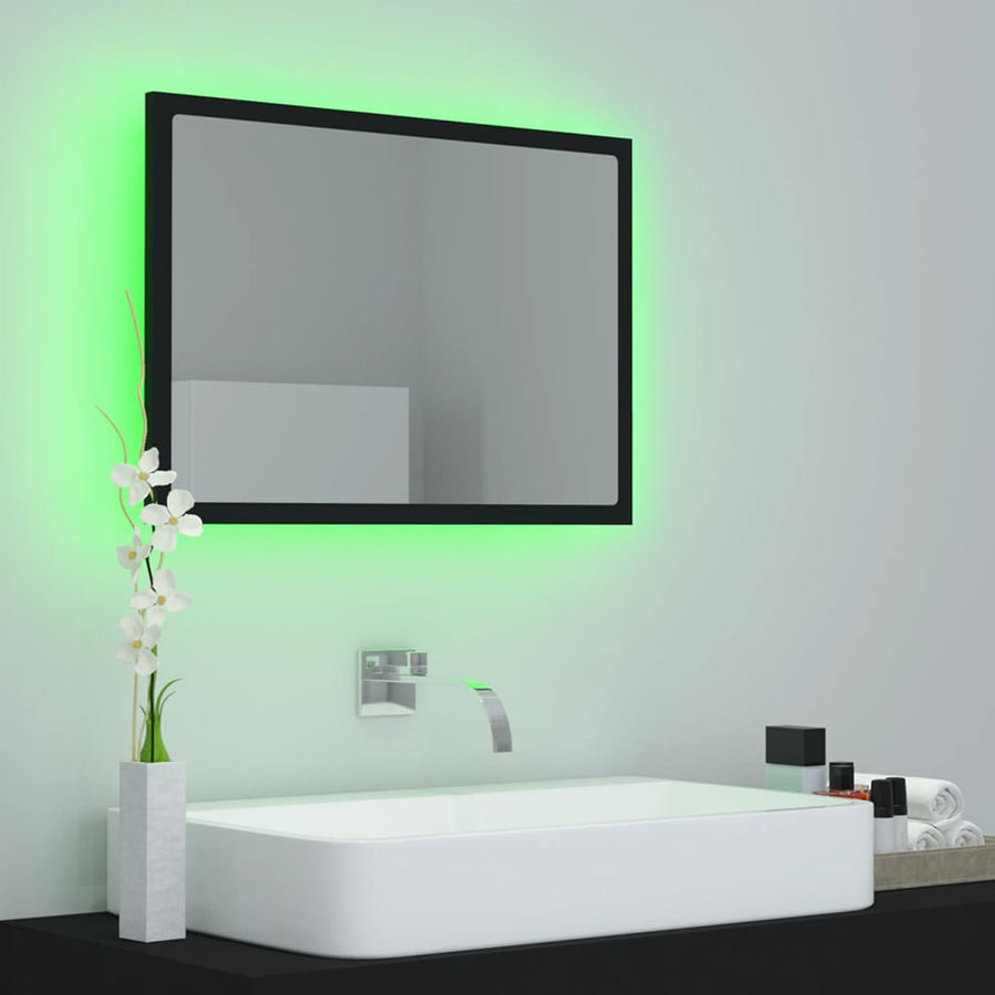 Badkamerspiegel Led 60X8,5X37 Cm Acryl Zwart