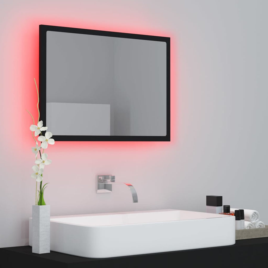 Badkamerspiegel Led 60X8,5X37 Cm Acryl Zwart