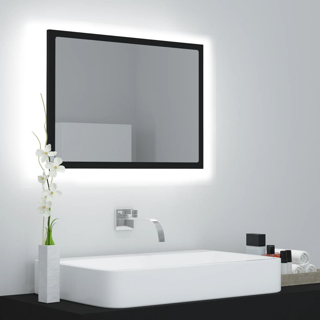 Badkamerspiegel Led 60X8,5X37 Cm Acryl Zwart