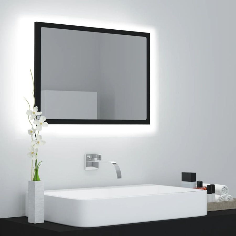 Badkamerspiegel Led 60X8,5X37 Cm Acryl Zwart