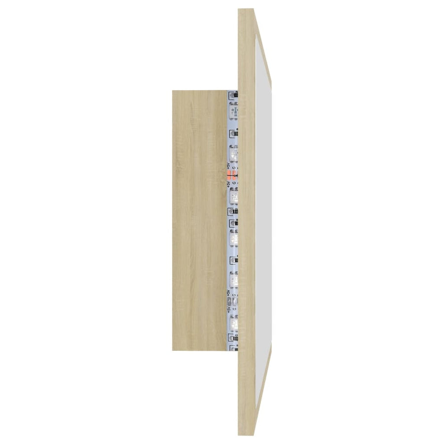 Badkamerspiegel Led 60X8,5X37 Cm Acryl Sonoma Eikenkleurig 1