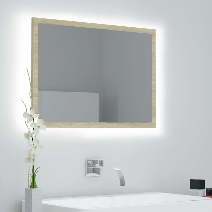 Badkamerspiegel Led 60X8,5X37 Cm Acryl Sonoma Eikenkleurig 1