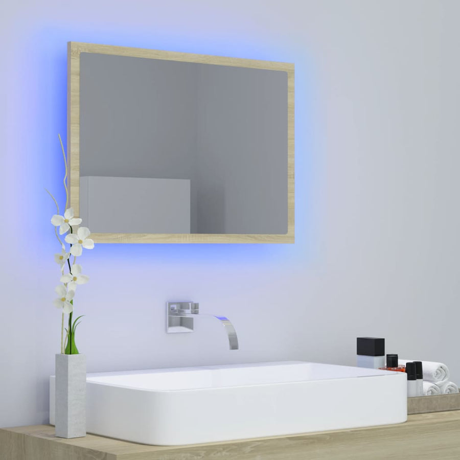 Badkamerspiegel Led 60X8,5X37 Cm Acryl Sonoma Eikenkleurig 1