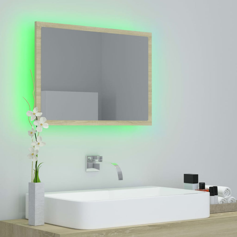 Badkamerspiegel Led 60X8,5X37 Cm Acryl Sonoma Eikenkleurig 1