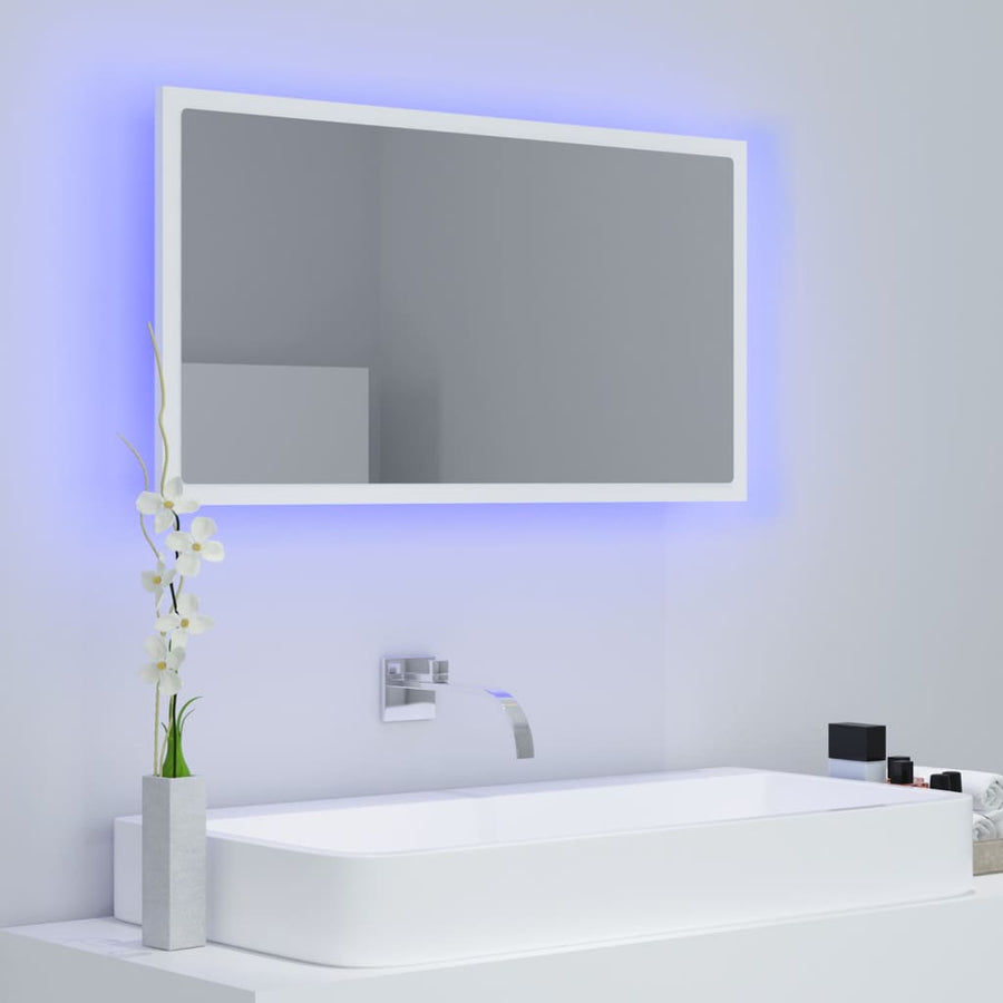 Badkamerspiegel Led 80X8,5X37 Cm Acryl Wit