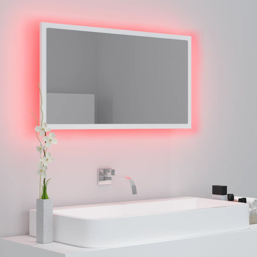 Badkamerspiegel Led 80X8,5X37 Cm Acryl Wit
