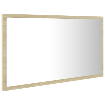 Badkamerspiegel Led 80X8,5X37 Cm Acryl Kleurig Sonoma eiken