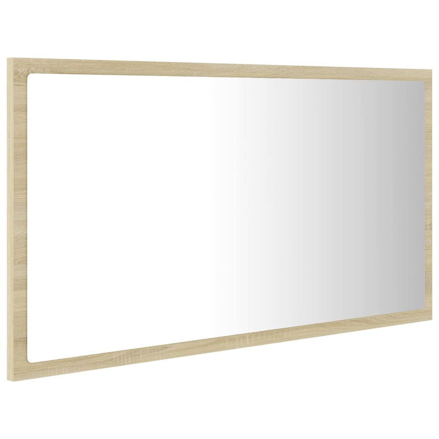 Badkamerspiegel Led 80X8,5X37 Cm Acryl Kleurig Sonoma eiken