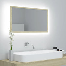 Badkamerspiegel Led 80X8,5X37 Cm Acryl Kleurig Sonoma eiken