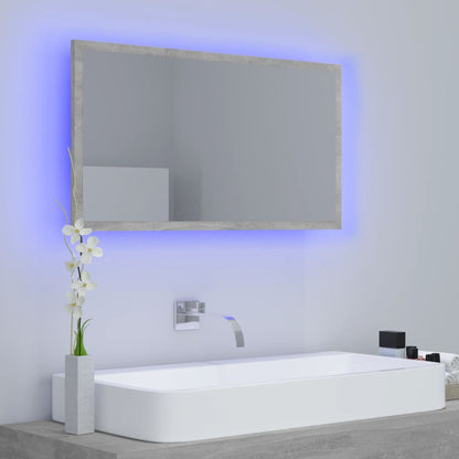 Badkamerspiegel Led 80X8,5X37 Cm Acryl Betongrijs