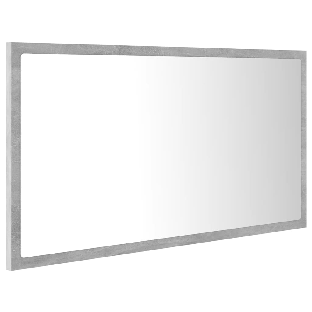 Badkamerspiegel Led 80X8,5X37 Cm Acryl Betongrijs
