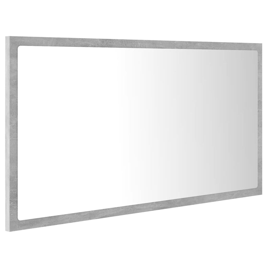 Badkamerspiegel Led 80X8,5X37 Cm Acryl Betongrijs