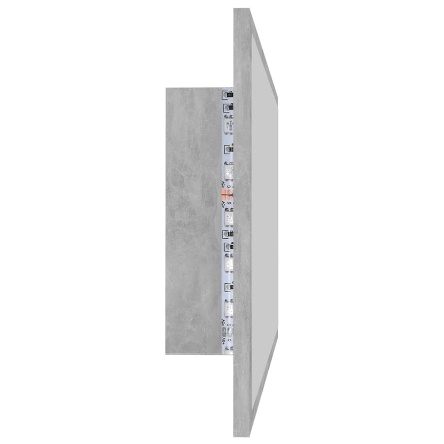 Badkamerspiegel Led 80X8,5X37 Cm Acryl Betongrijs
