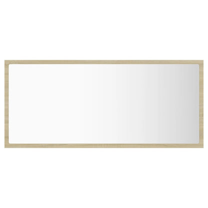 Badkamerspiegel Led 90X8,5X37 Cm Acryl Kleurig Sonoma eiken