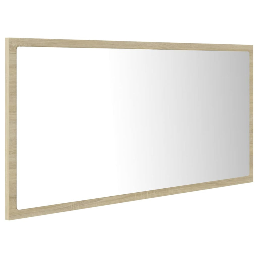 Badkamerspiegel Led 90X8,5X37 Cm Acryl Kleurig Sonoma eiken