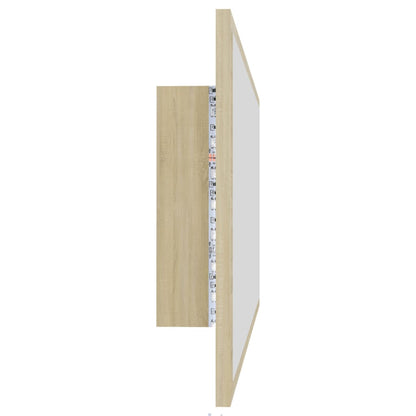 Badkamerspiegel Led 90X8,5X37 Cm Acryl Kleurig Sonoma eiken