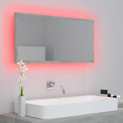 Badkamerspiegel Led 90X8,5X37 Cm Acryl Betongrijs