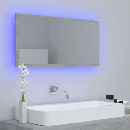 Badkamerspiegel Led 90X8,5X37 Cm Acryl Betongrijs