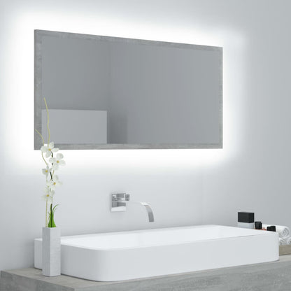 Badkamerspiegel Led 90X8,5X37 Cm Acryl Betongrijs