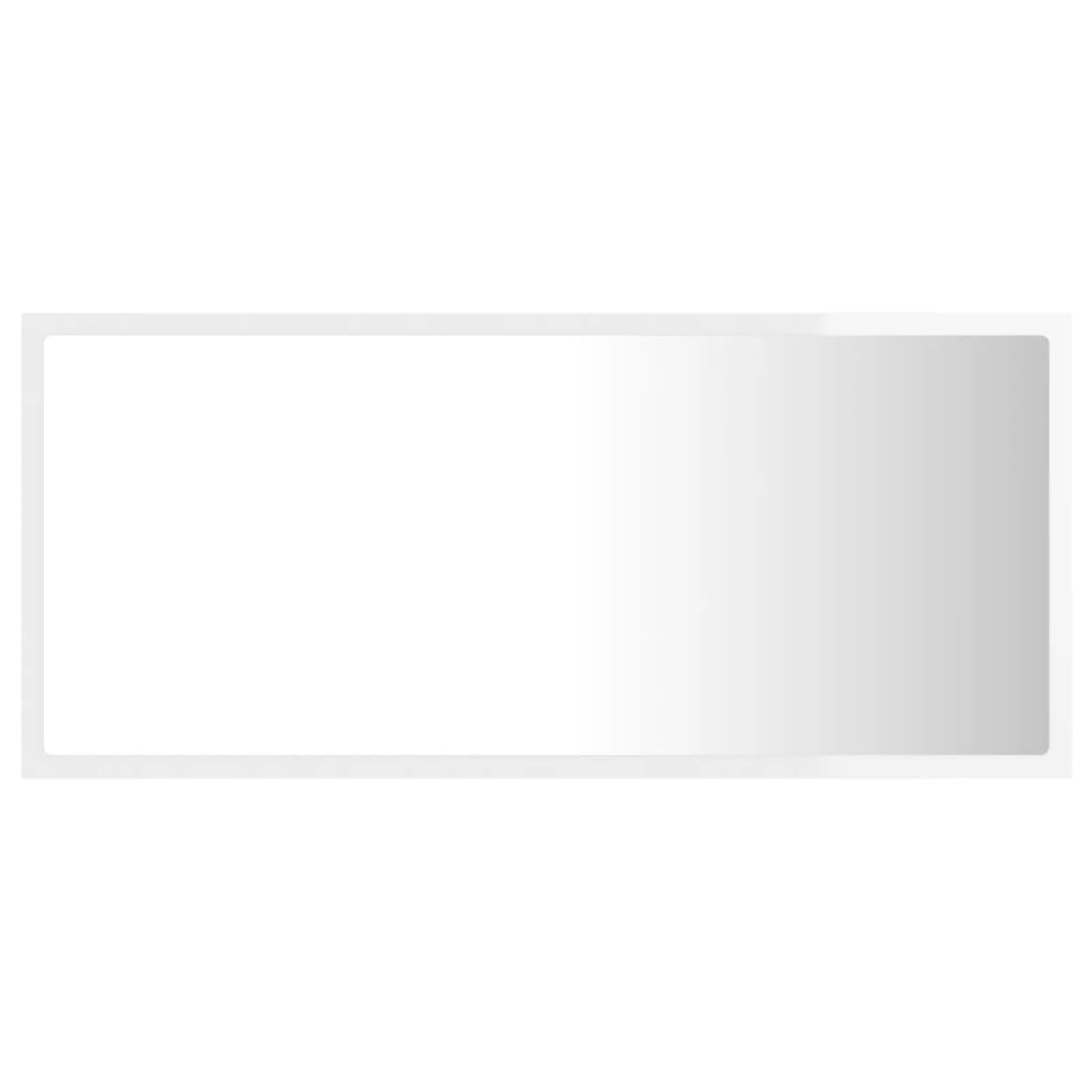 Badkamerspiegel Led 90X8,5X37 Cm Acryl Hoogglans Wit en sonoma eiken