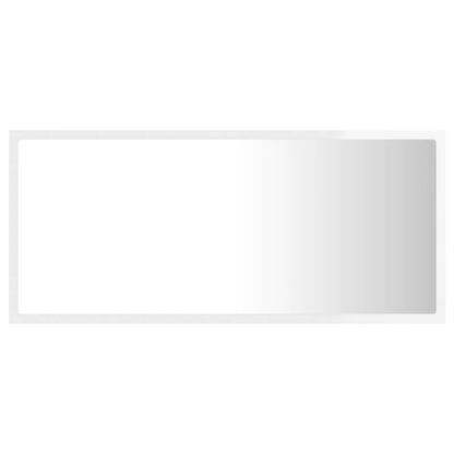 Badkamerspiegel Led 90X8,5X37 Cm Acryl Hoogglans Wit en sonoma eiken