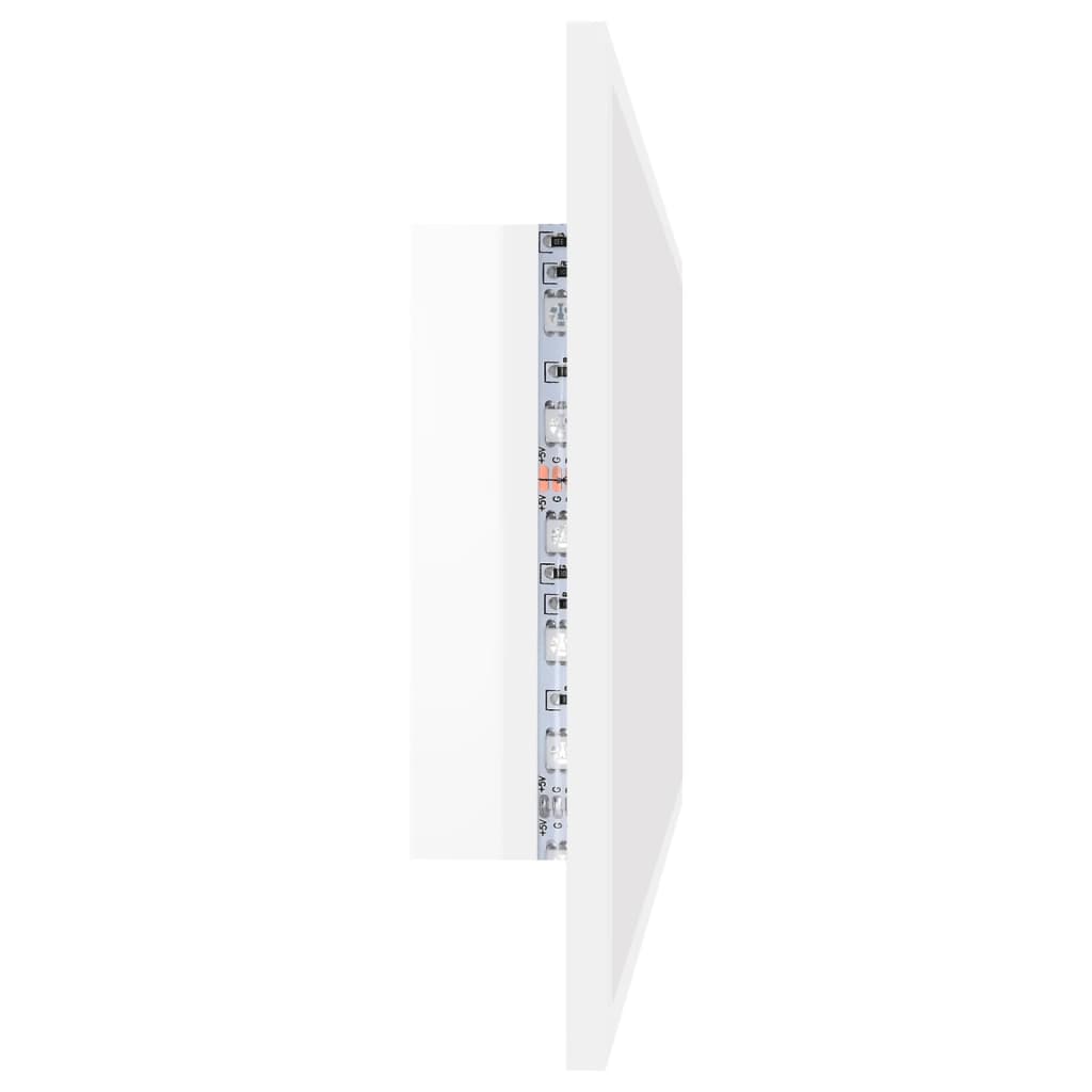 Badkamerspiegel Led 90X8,5X37 Cm Acryl Hoogglans Wit en sonoma eiken