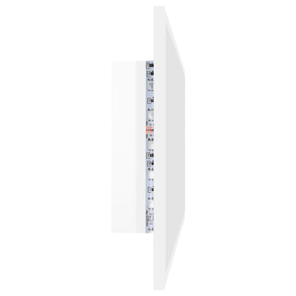 Badkamerspiegel Led 90X8,5X37 Cm Acryl Hoogglans Wit en sonoma eiken