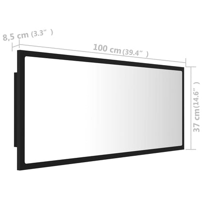 Badkamerspiegel Led 00X8,5X37 Cm Acryl Zwart