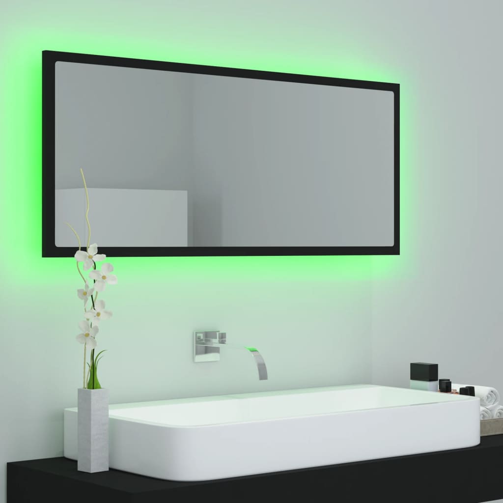 Badkamerspiegel Led 00X8,5X37 Cm Acryl Zwart