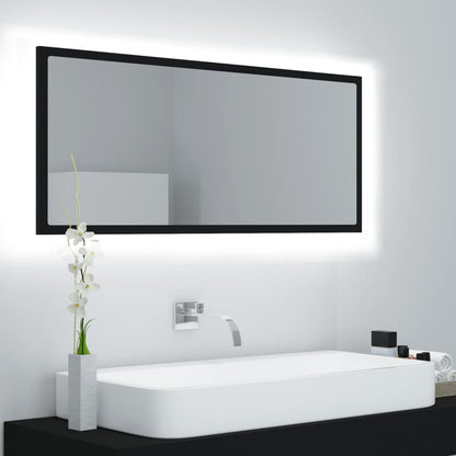 Badkamerspiegel Led 00X8,5X37 Cm Acryl Zwart