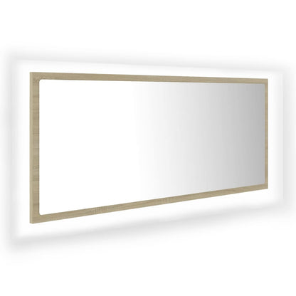 Badkamerspiegel Led 00X8,5X37 Cm Acryl Kleurig Sonoma eiken