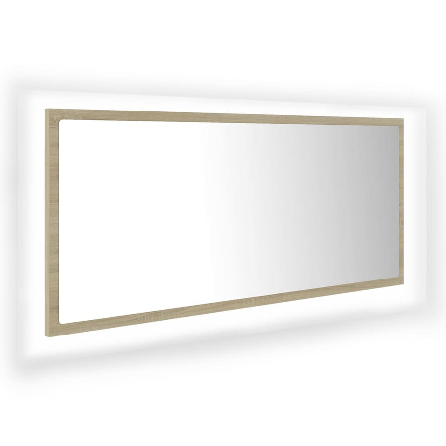 Badkamerspiegel Led 00X8,5X37 Cm Acryl Kleurig Sonoma eiken