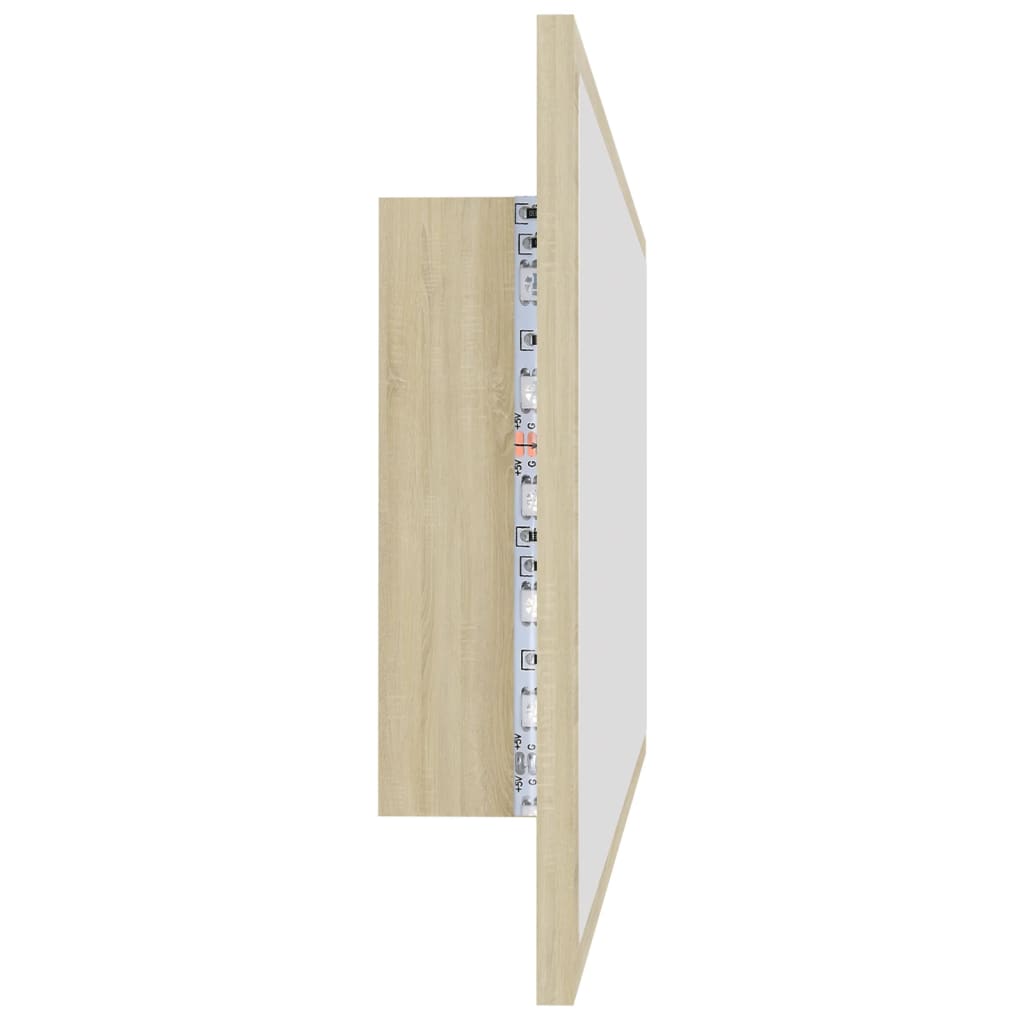 Badkamerspiegel Led 00X8,5X37 Cm Acryl Kleurig Sonoma eiken