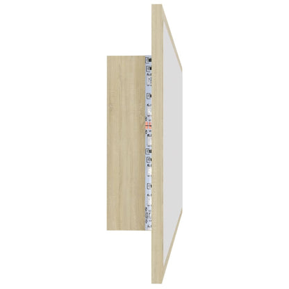 Badkamerspiegel Led 00X8,5X37 Cm Acryl Kleurig Sonoma eiken