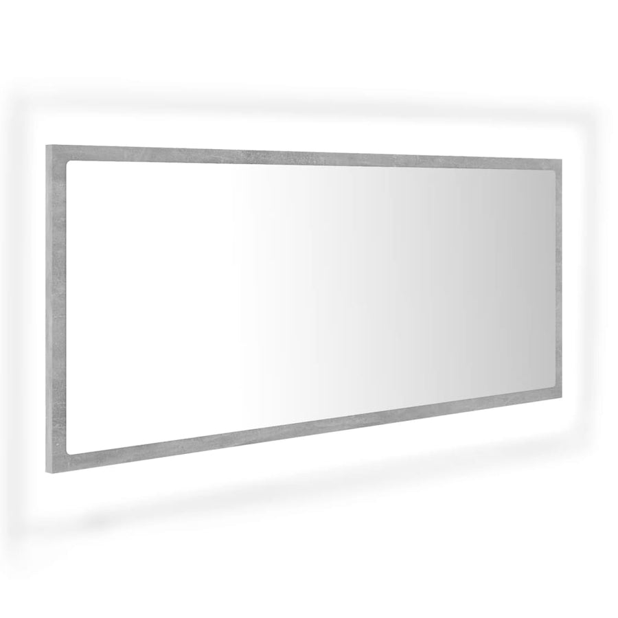 Badkamerspiegel LED 100x8,5x37 cm acryl betongrijs Betongrijs