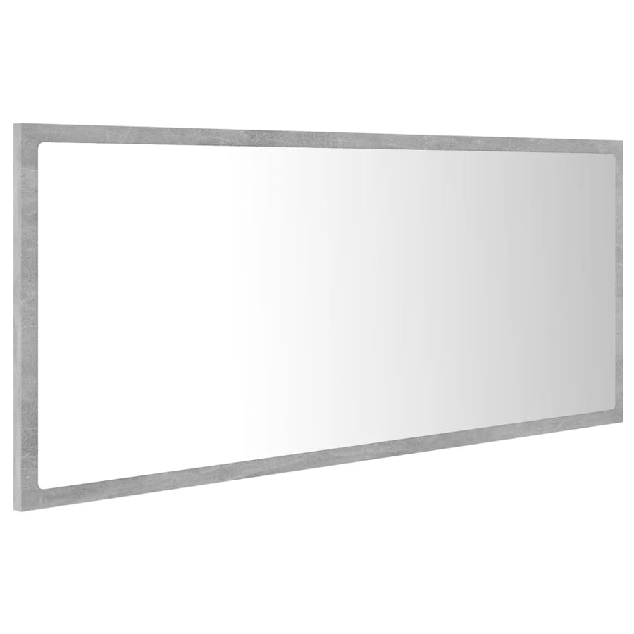 Badkamerspiegel LED 100x8,5x37 cm acryl betongrijs Betongrijs