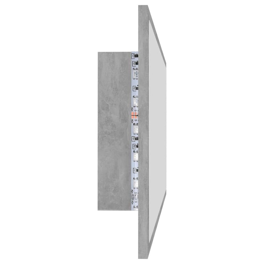 Badkamerspiegel LED 100x8,5x37 cm acryl betongrijs Betongrijs