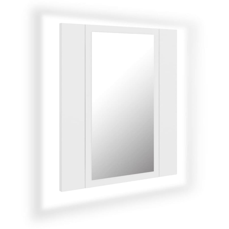 Badkamerkast Met Spiegel En Led 40X2X45 Cm Acryl Wit
