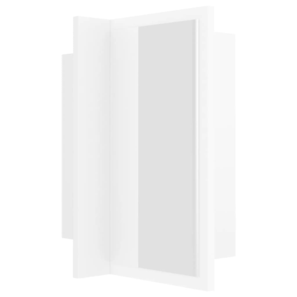 Badkamerkast Met Spiegel En Led 40X2X45 Cm Acryl Wit