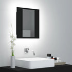 Bathroom cabinet with mirror and LED 40x12x45 cm acrylic black