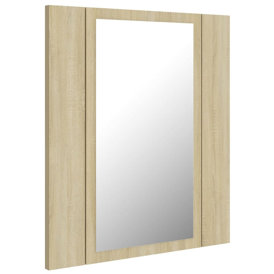 Badkamerkast Met Spiegel Led 40X2X45 Acryl Kleurig Sonoma eiken