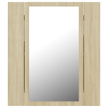 Badkamerkast Met Spiegel Led 40X2X45 Acryl Kleurig Sonoma eiken
